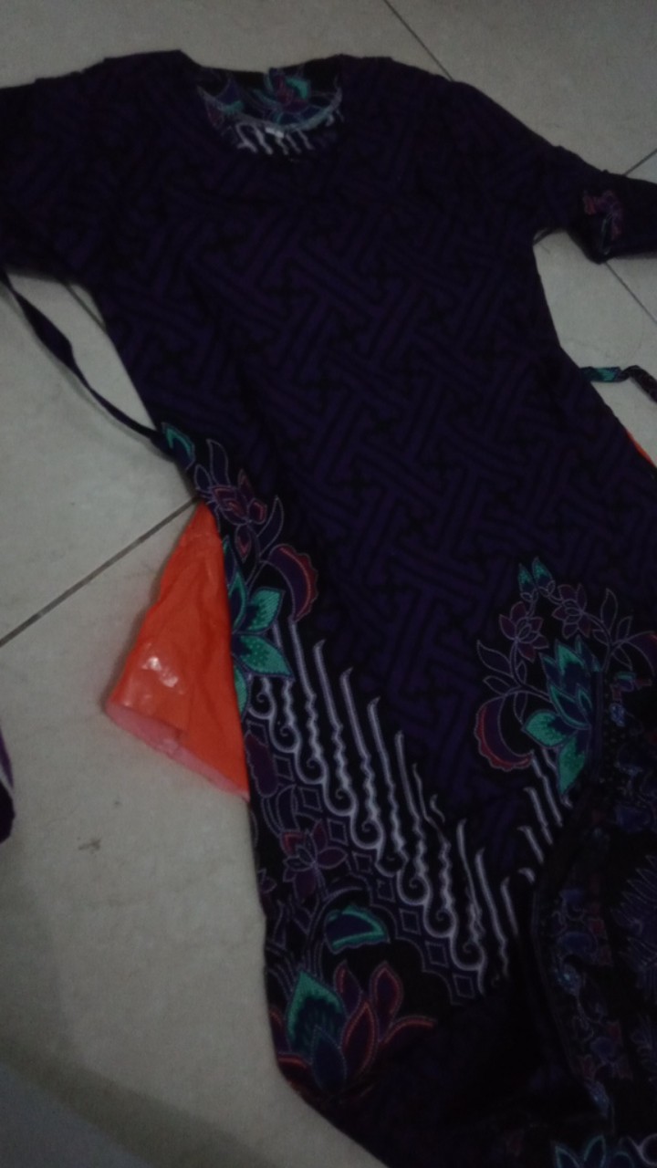 Baju Batik Couple Keluarga Motif Pager Bumi Magenta Seragam Gamis Busui Terbaru