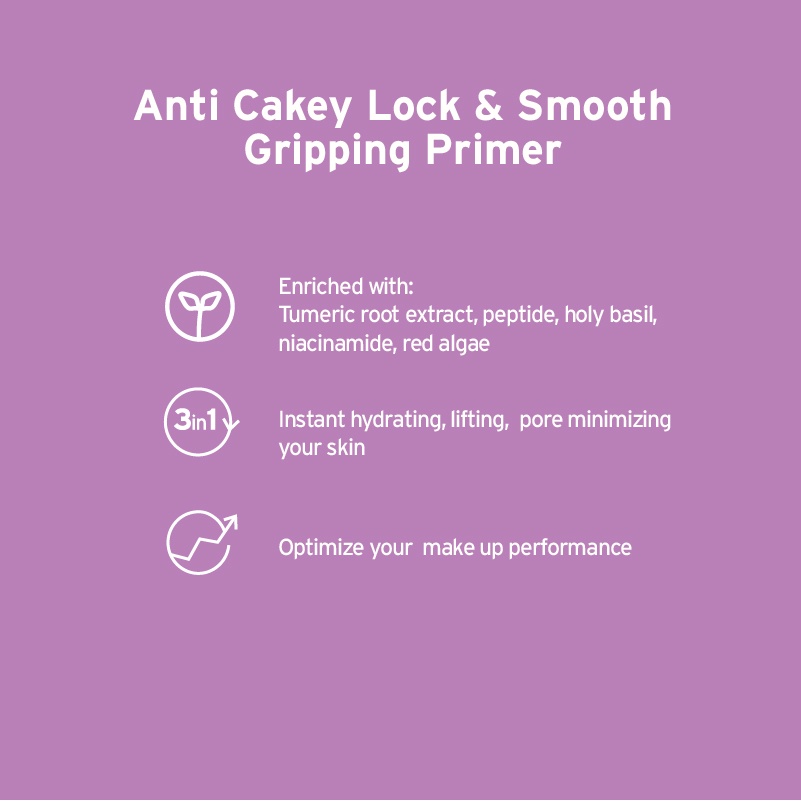 MOP Mother Of Pearl - Anti Cakey Lock and Smooth Gripping Primer Meminimalkan Tampilan Pori-pori di Wajah