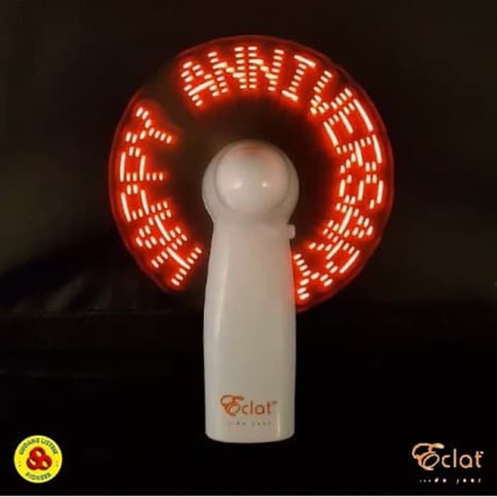 LED MINI FAN DENGAN PESAN SOUVENIR ANNIVERSARY ECLAT