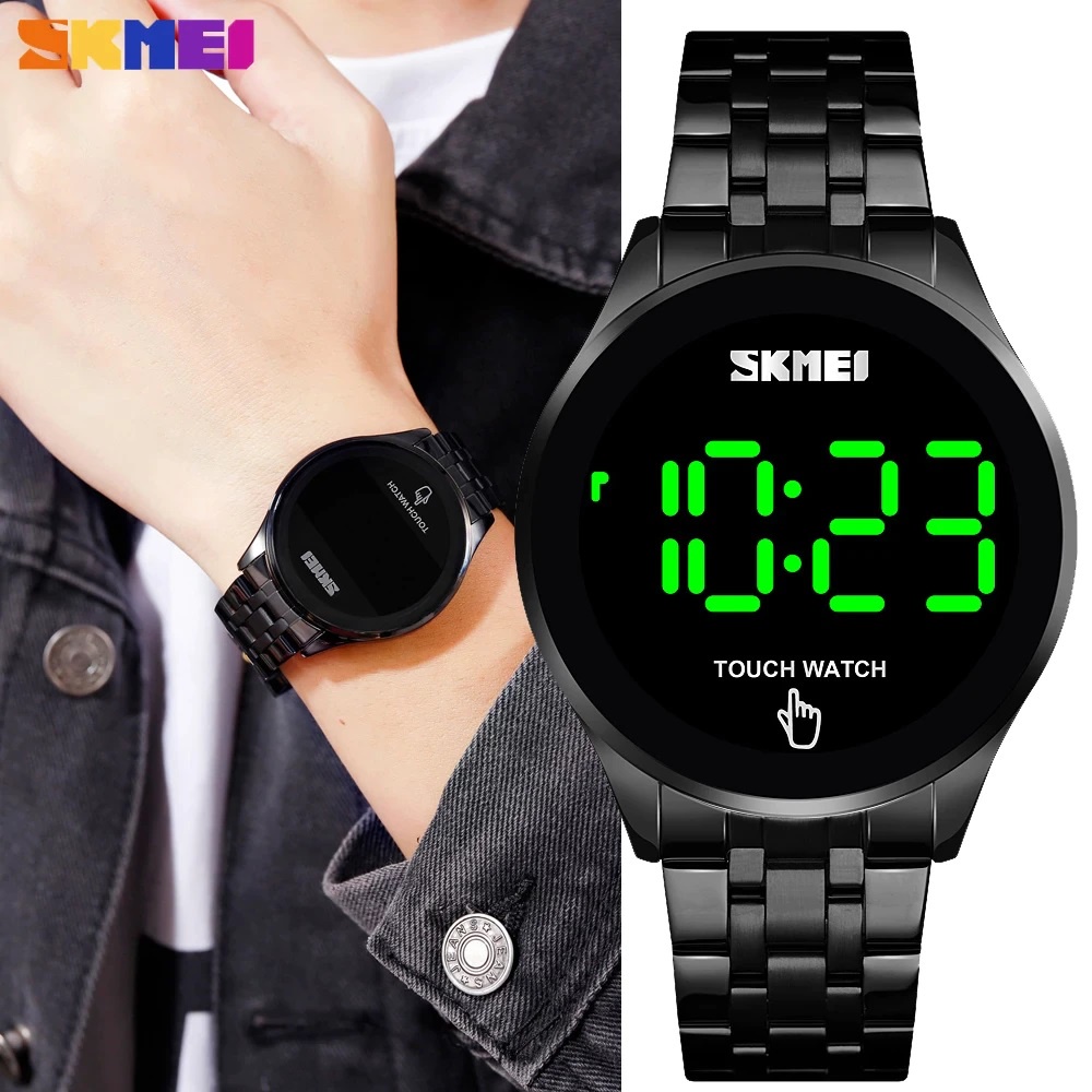 Jam Tangan Digital Pria Stainless Steel Anti Air Baja Tahan Karat SKMEI Original STR1579