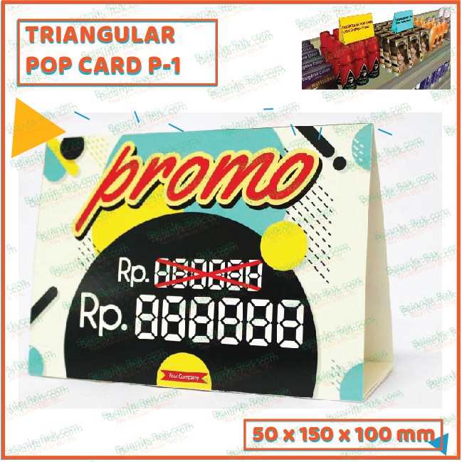 

TRIANGULAR POP CARD PROMO P-1 KERTAS PROMO 1 PACK ISI 10PCS