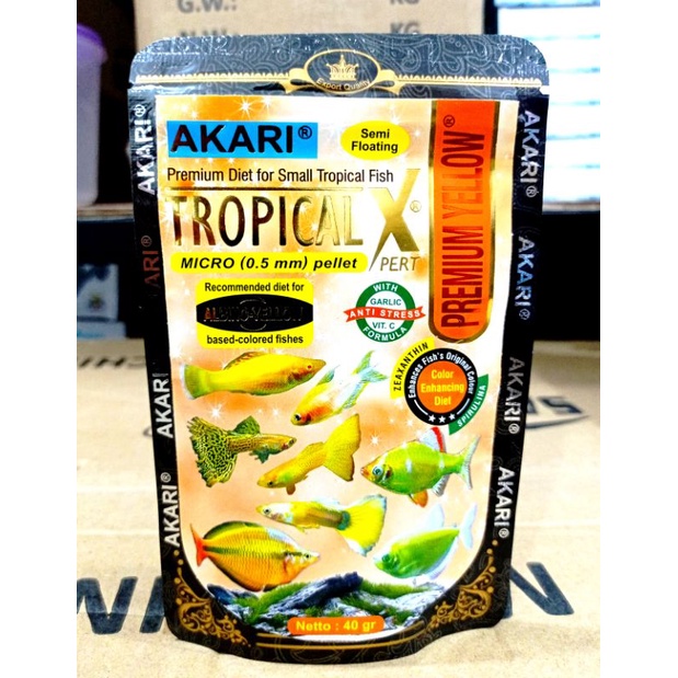 Makanan Ikan AKARI  PREMIUM BLUE RED YELLOW TROPICAL XPERT 40Gr