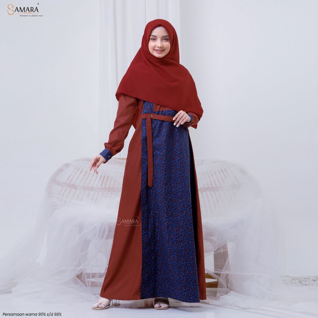 GAMIS IBU I07 BRICK RED ORIGINAL BY SAMARA FASHION RELIC NUSANTARA DRESS BAJU BUSANA MUSLIM WANITA D