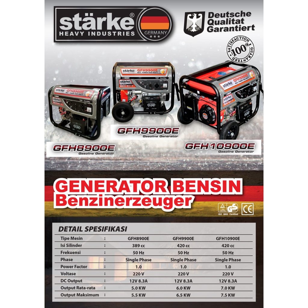 Genset 6500Watt STARKE GFH9900E 4T/ Generator GFH 9900E STARKE 6500W - Genset Power Generator Bensin