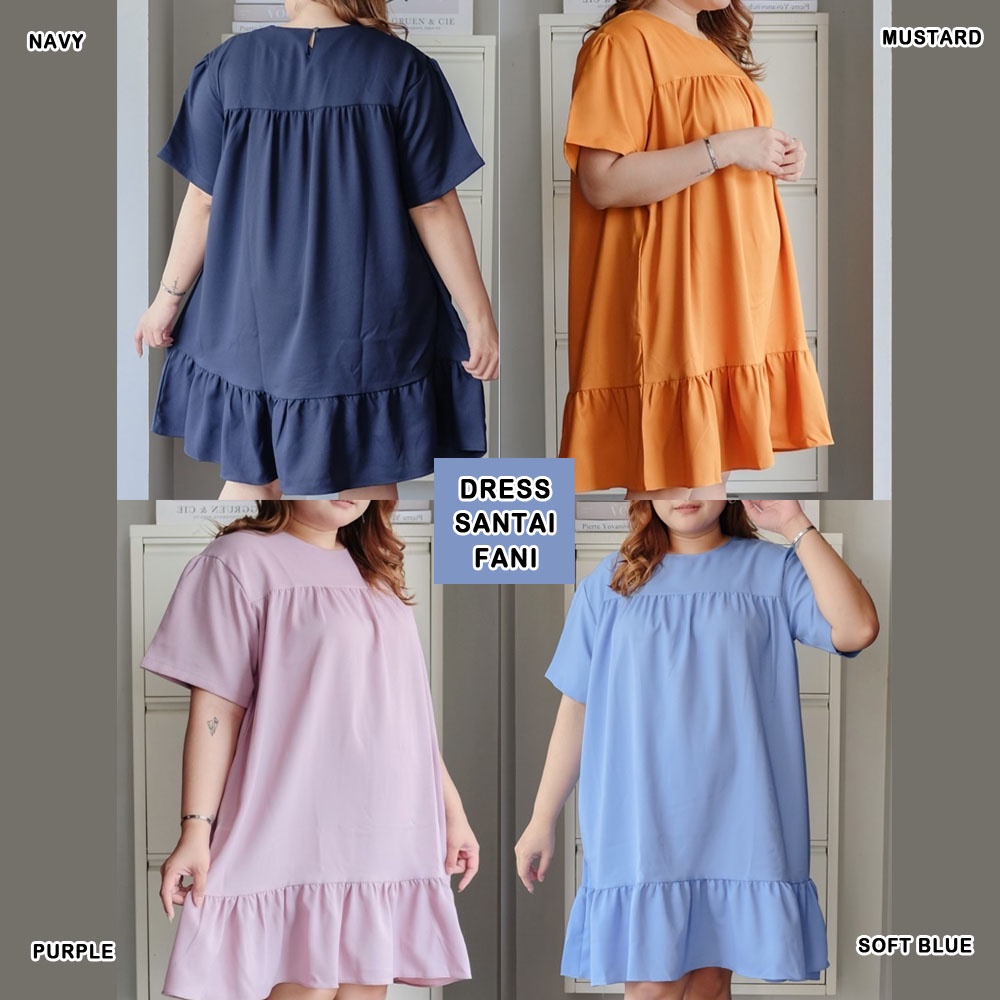 BIGCLO - (COD) LD 120cm Dress Santai Jumbo Pantai Wanita Bigsize