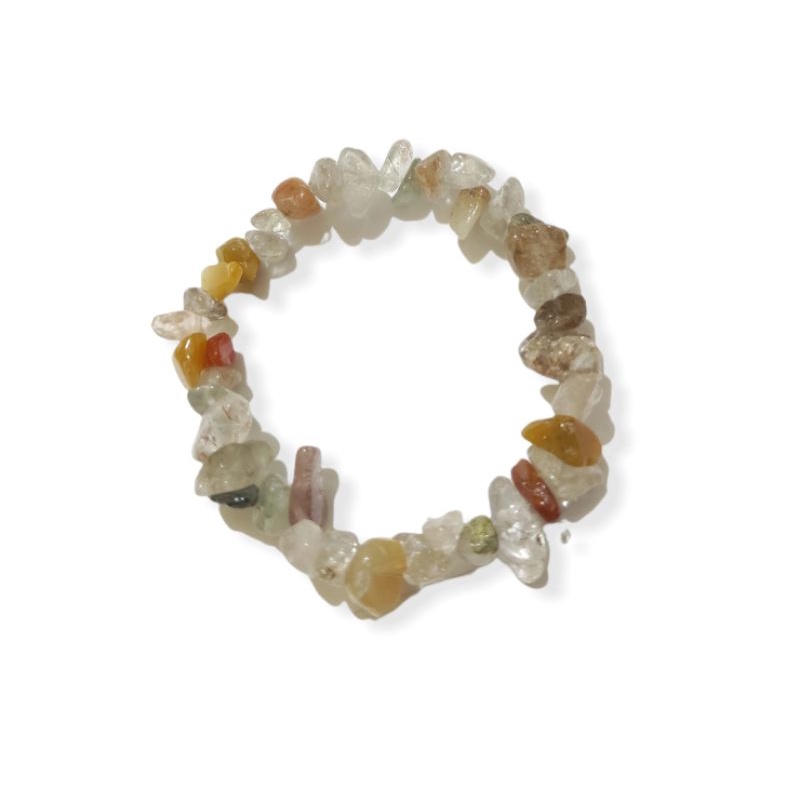 Gelang Quartz Crystal Elastis Batu Alam Bohemian Etnik Bracelet Ethnic Natural Stone Beads