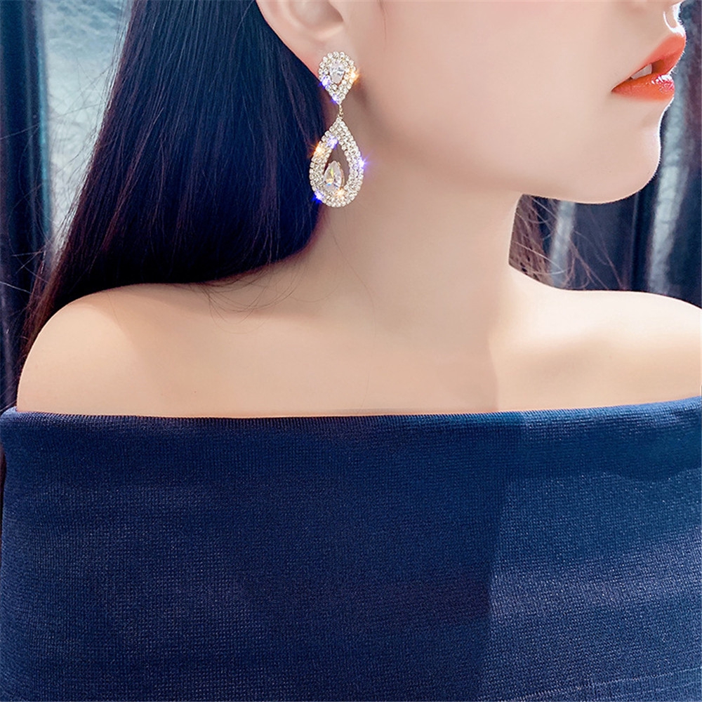 Bayar Di Tempat Anting-Anting Super Dropling Diamond Super berbentuk anting-anting wanita-7