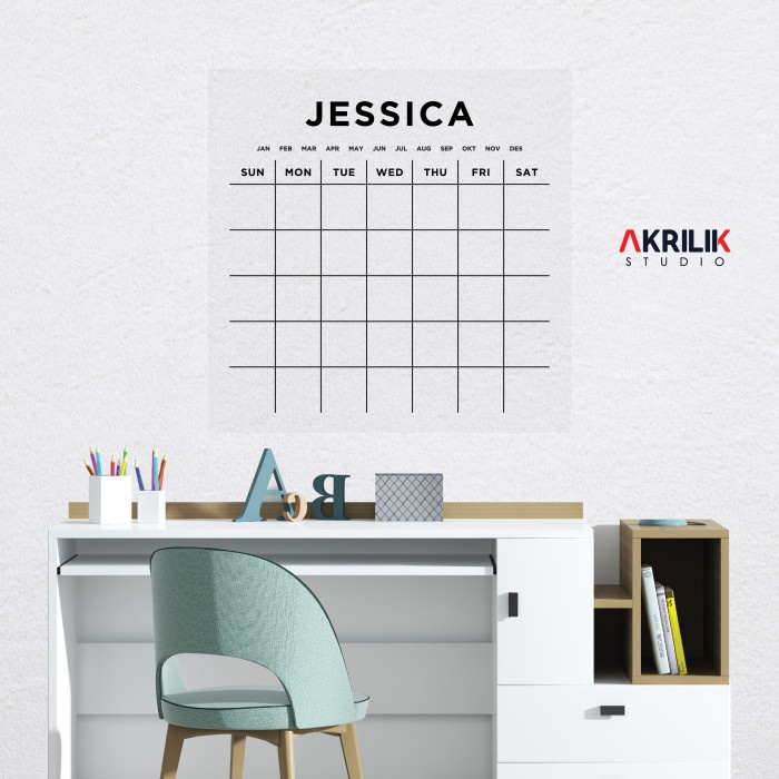 

Spesial Custom Monthly Planner Akrilik Wall Schedule Nama Acrylic Papan Jadwal Bagus