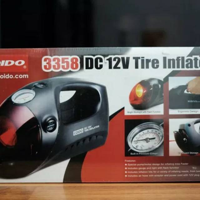 Pompa Ban Mobil Elektrik / Tire Inflator Coido 3358 DC 12V