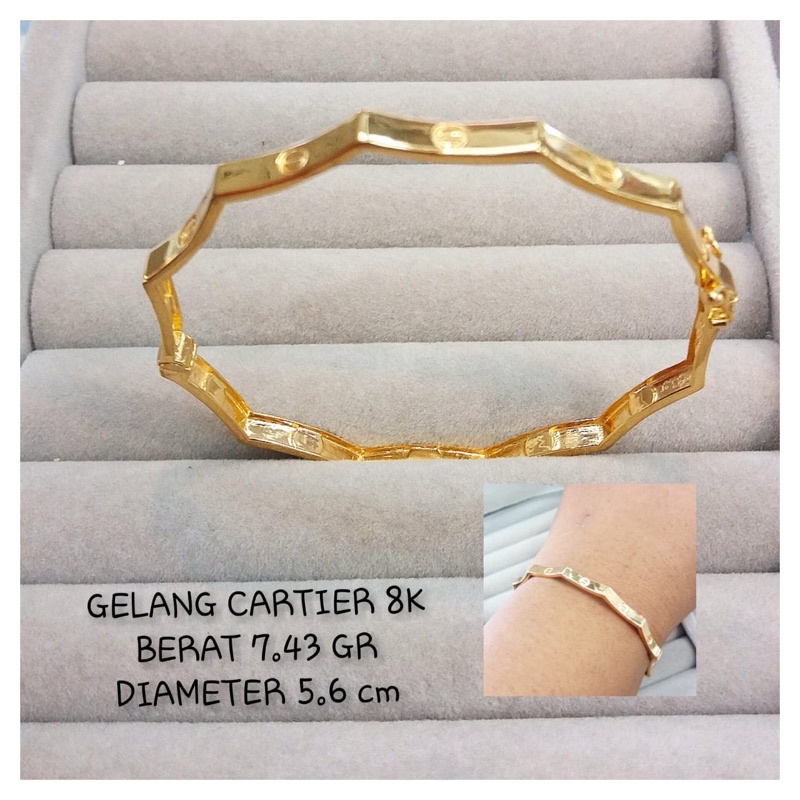 Gelang cartier fashion terbaru elegan kadar 375/8k hwt