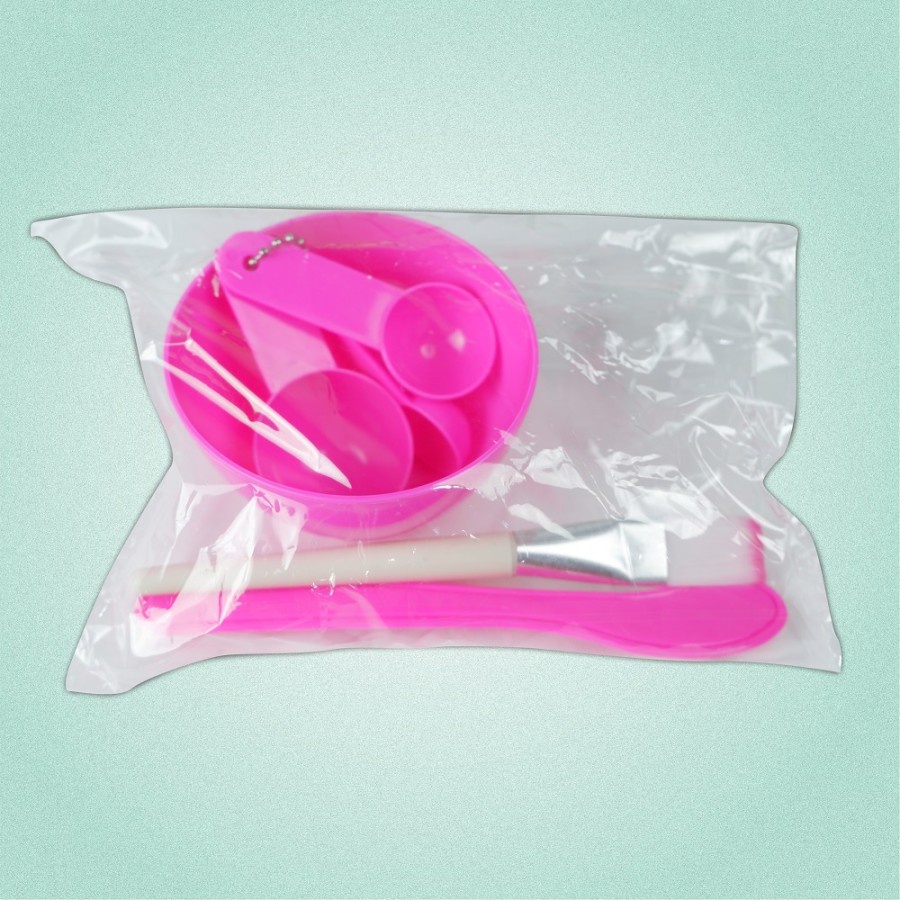 mangkuk masker wajah set 4 in 1 – mangkok spatula kuas sendok takar