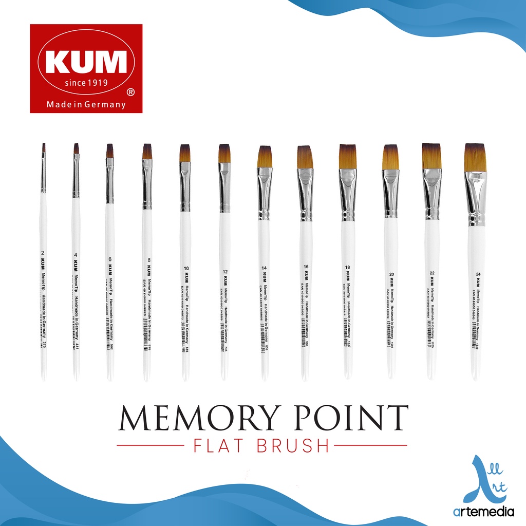 

KUM Memory Point Flat Synthetic Brush Short Handle