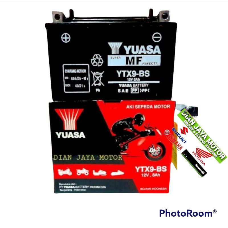 AKI ACCU YUASA YTX9-BS 12V 9AH ORIGINAL KAWASAKI NINJA 4T 250 ZX6R RR MONO ZX636 Z250 250R