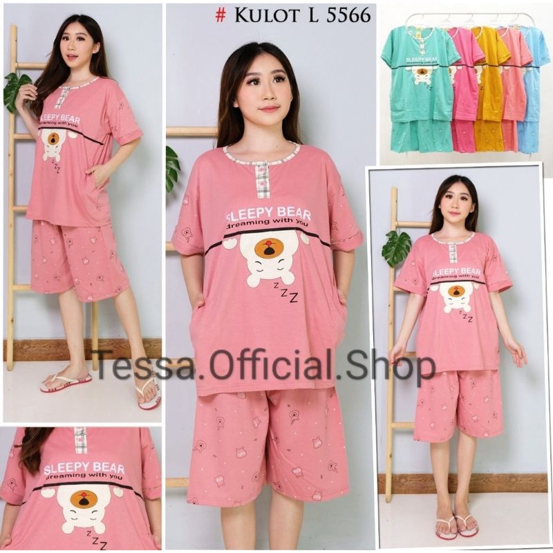 Baju Tidur tessa Kulot Tessa / Piyama Kulot Tessa Baju Tidur Tessa 3/4 Jumbo