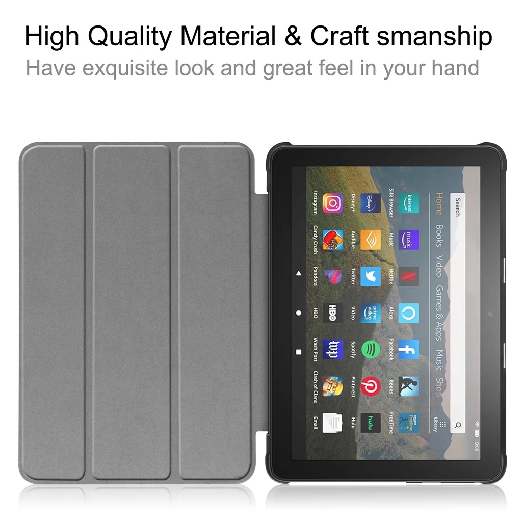 [Tidur/Bangun] Untuk Amazon Api Hd8Plus/HD8 (2020 10th Gen) 8.0 &quot;KFONWI Tablet Pelindung Case Fashion Pola Dicat Tri-fold Flip Stand Cover