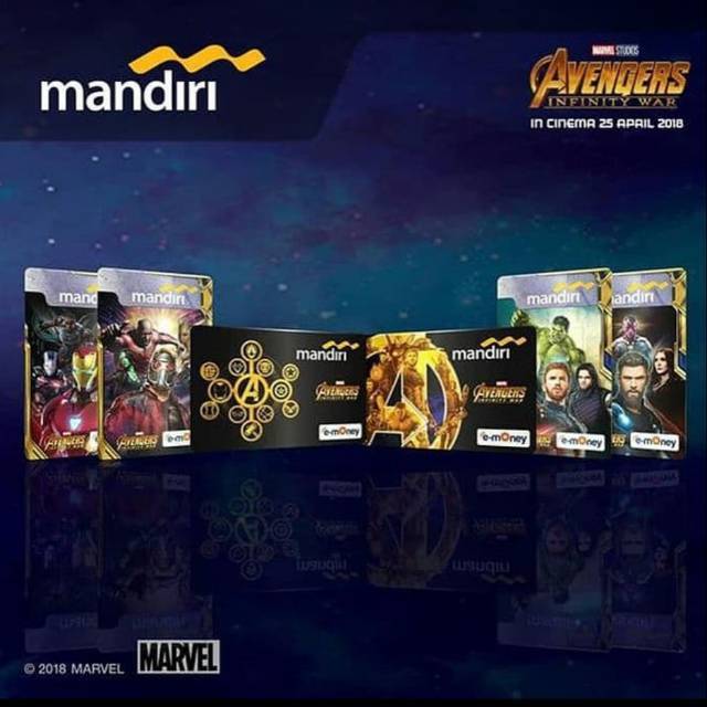 Mandiri eMoney AVENGERS INFINITY ORI /Like eTOLL Tapcash Flazz or Brizzi