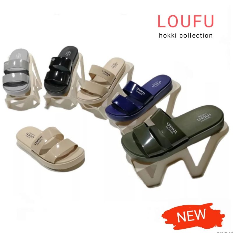 Sandal wedges  LOUFU karet jelly super import premium