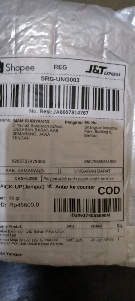 Lampu Meja Led 5v Usb 24 12w Dua Warna