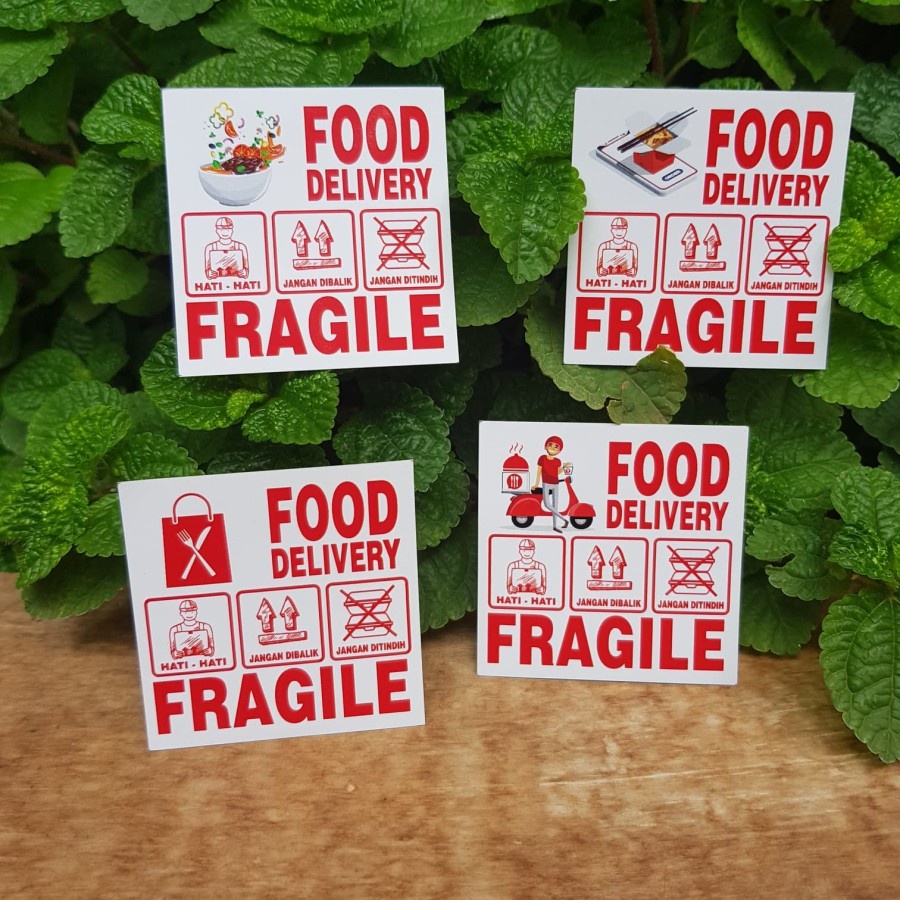 

stiker food delivery stiker makanan fragile 5,5 x 5,5 cm