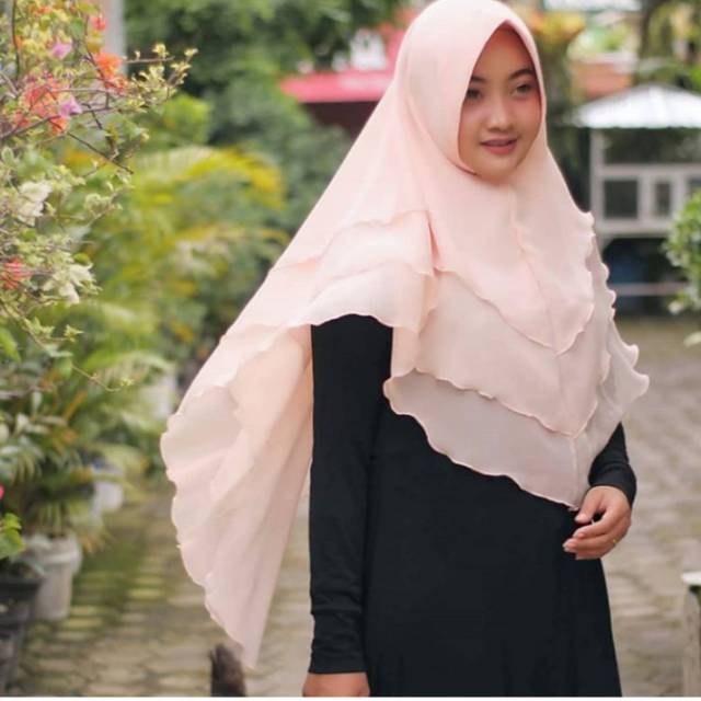 Kode 30 Khimar pet antem polos 3 layer/khimar polos 3 layer/khimar polos pinguin 3 layer