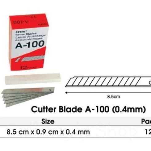 

kertas-pemotong- grosir isi cutter kecil joyko a100/refill cuter/kater a100/pisau a-100 -pemotong-