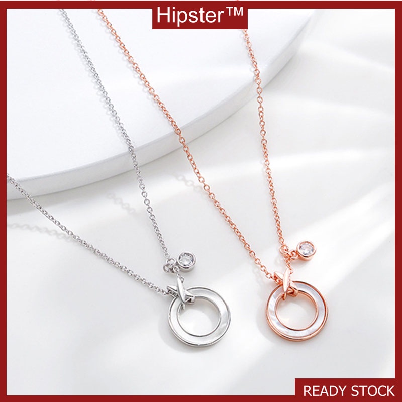 Special Interest Light Luxury Ins Style Fashion Personality White Shell Pendant Circle Necklace