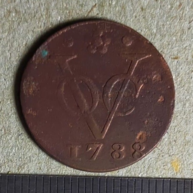 #3.VK. UANG KUNO / KOIN KUNO VOC BELANDA 1 DUIT TAHUN 1788