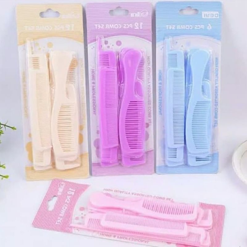 Sisir Isi 12Pcs / Sisir Set 12in1 / Sisir Multifungsi / Sisir Travel