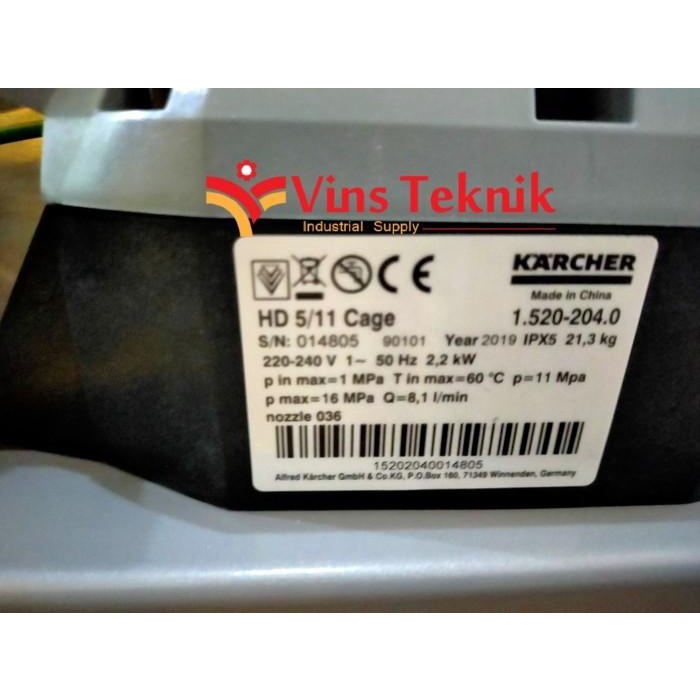 Cleaner / Karcher Hd 5/11 Cage High-Pressure Cleaner With 110 Bar Hd5/11