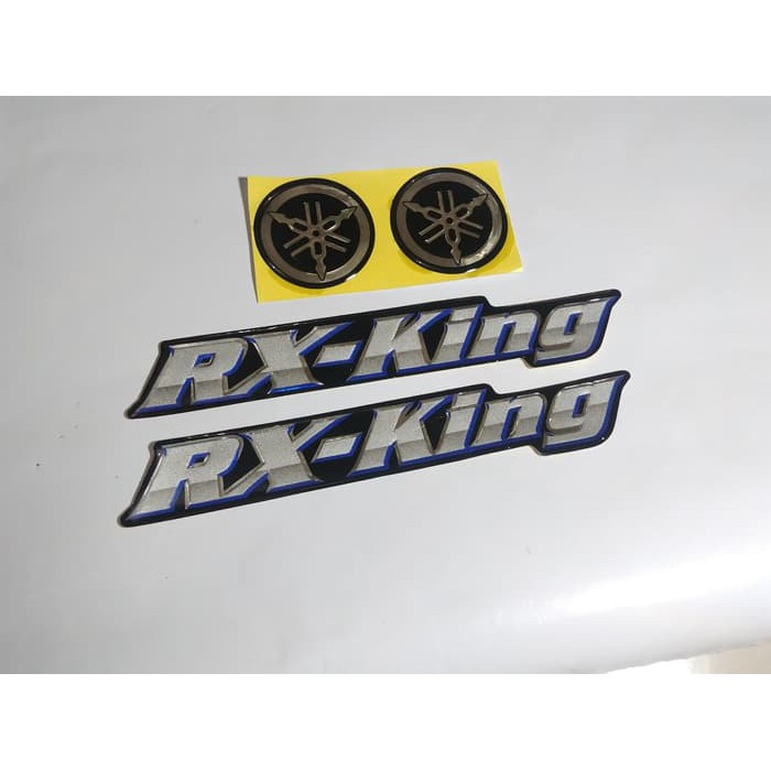 Stiker Emblem Rxking New Biru Dan Logo Yamaha