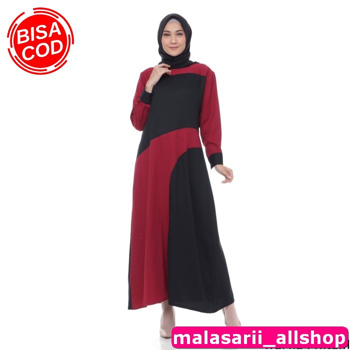 Baju Gamis Nibras Terbaru 2020 Wanita Promo Diskon Dewasa Syari B OA408 Tazkia Hijab Store |Dress Mu