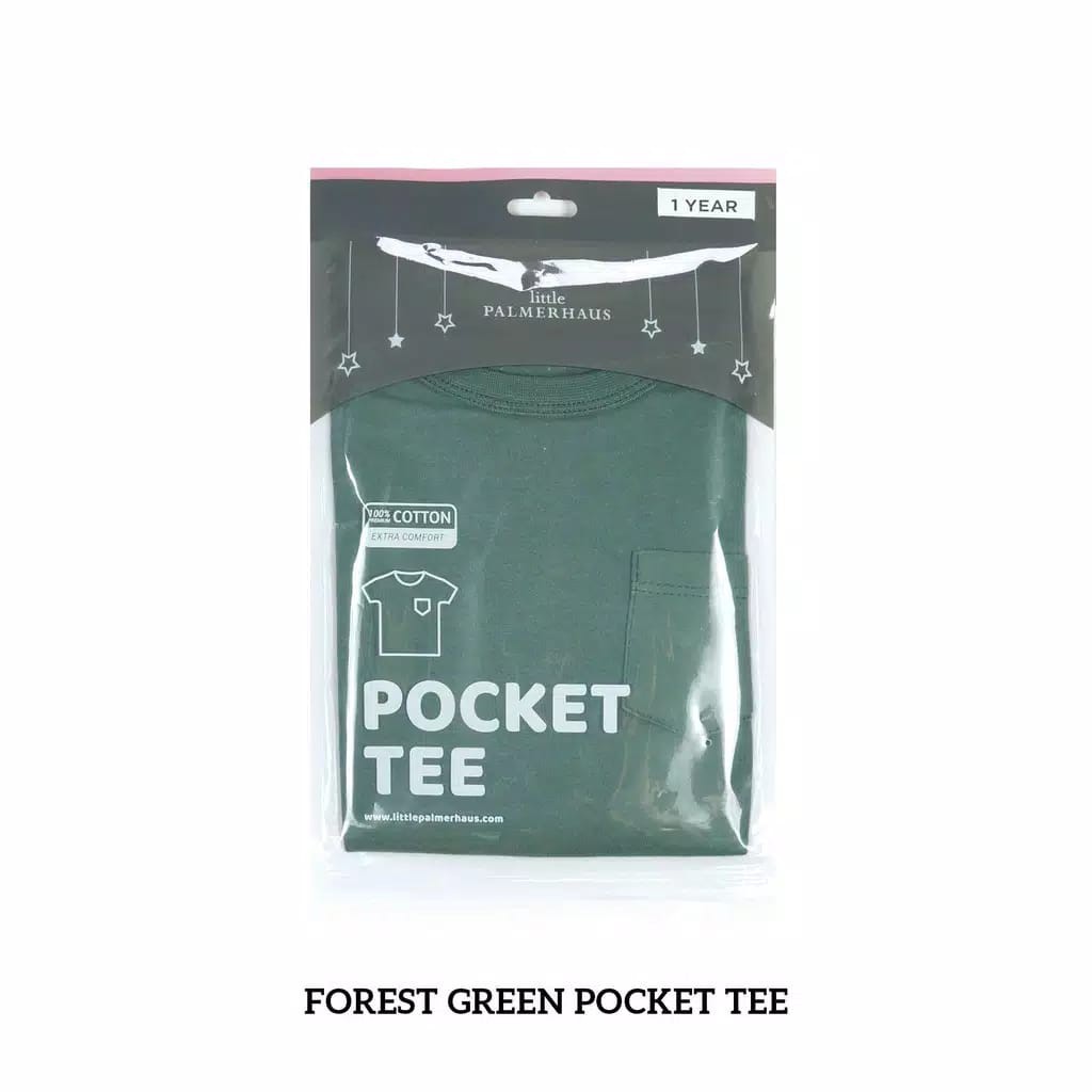 Little Palmerhaus Pocket Tee Atasan Bayi Anak Oblong Polos 0-6 Tahun Premium Quality