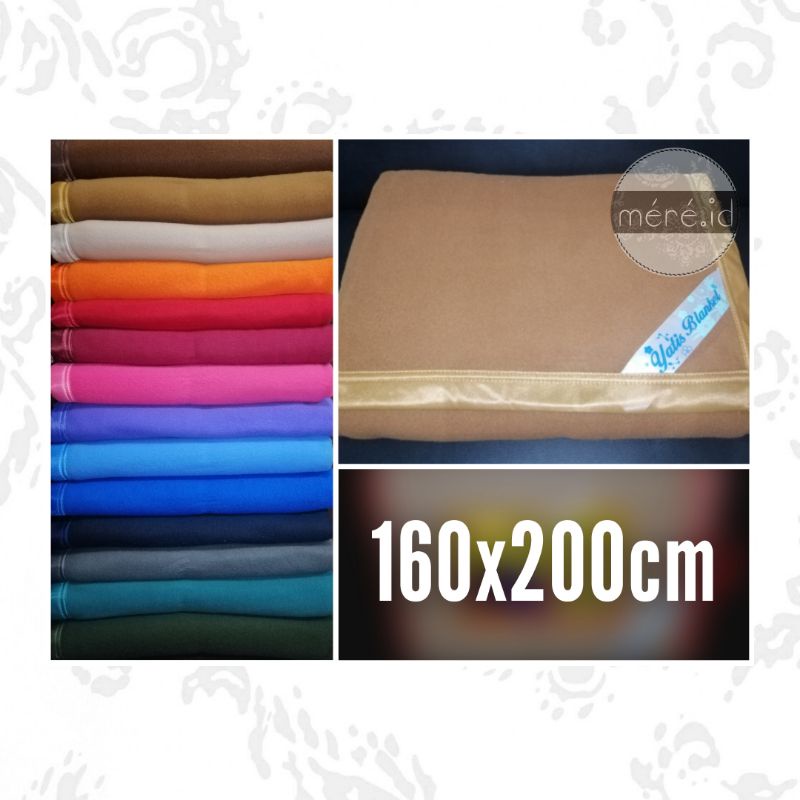 RB Selimut Yatis Blanket Bulu Flanel Fleece Polos Anak, Dewasa Besar 160x200cm Cokelat, Krem,