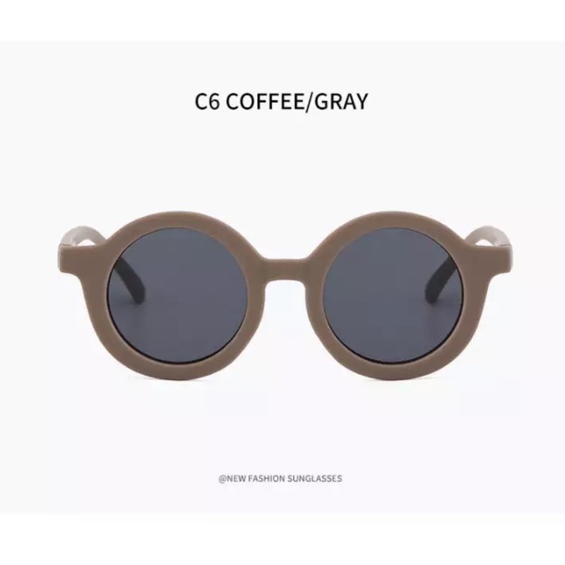 Kacamata Anak Sunglasses Baby Bayi Balita Baby Kids Cute Anti UV Ootd Fashion Anak Laki Cowok Perempuan Kacamata Gaya Anak Kacam,ata Fashion Anak-Coffee