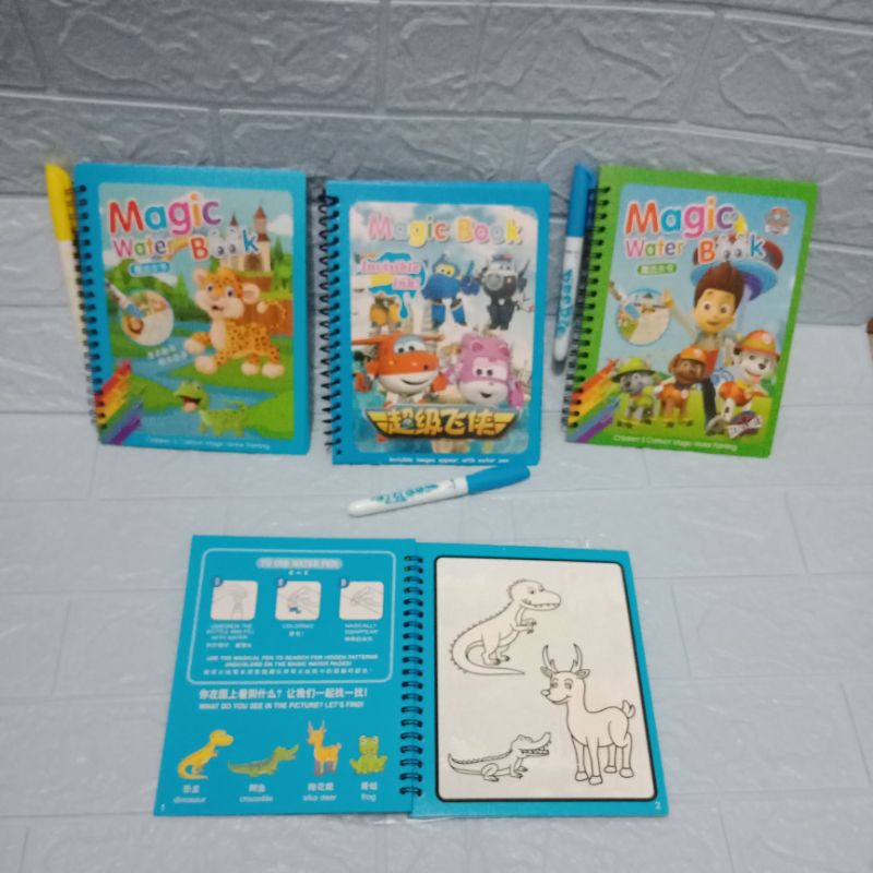 LYSASHOP - MAGIC WATER BOOK / BUKU AJAIB MEWARNAI ANAK GAMBAR MAINAN EDUKASI ANAK-6