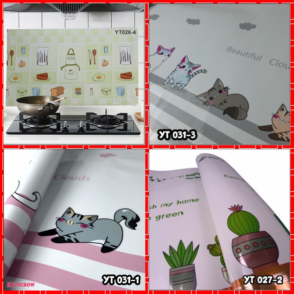 Rumah_kita2020 Wallastiker Dapur Wallpaper Stiker Kitchen Sticker MUrah Anti Air / Minyak   60cmX1m Wallpaper Sticker Dapur &amp; Kamar Mandi Stiker Kompor Sticker Dapur Murah Import Stiketr Dapur Murah Anti Air