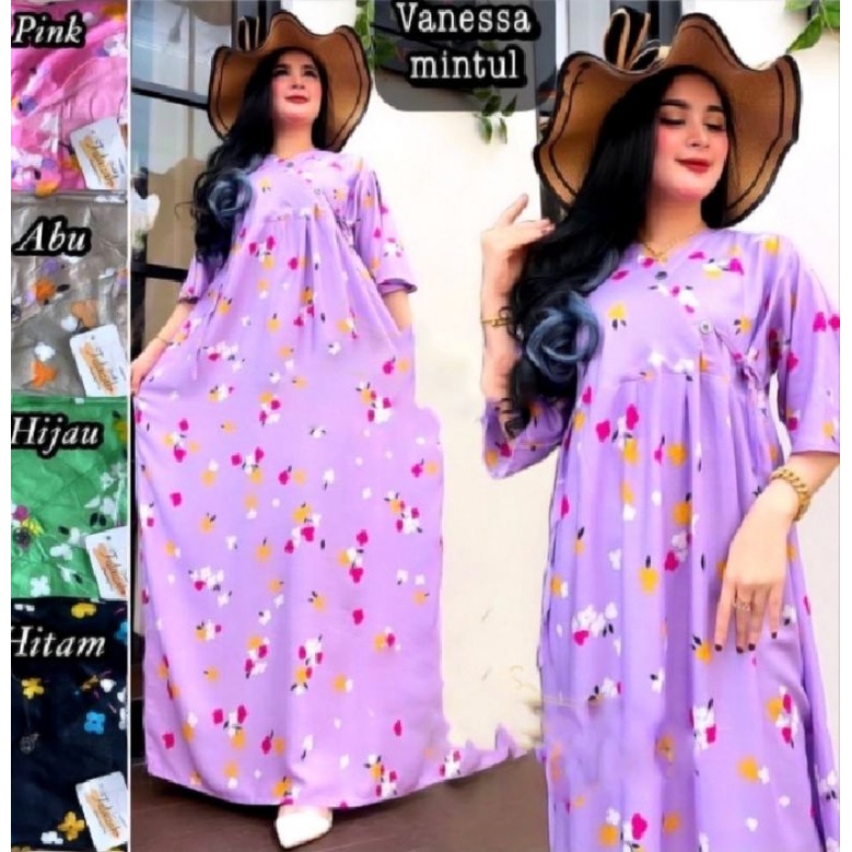 Batik wanita kekinian daster dress rayon  Vanessa kimono