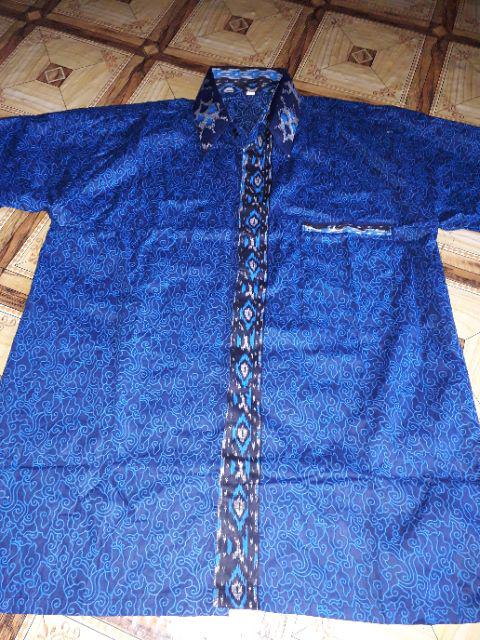 Pabrik Batik Hrb026 Kenongo Kemeja Batik Pria Tosca Pendek Pekalongan Padi M L Xl Sogan Tulis Halus