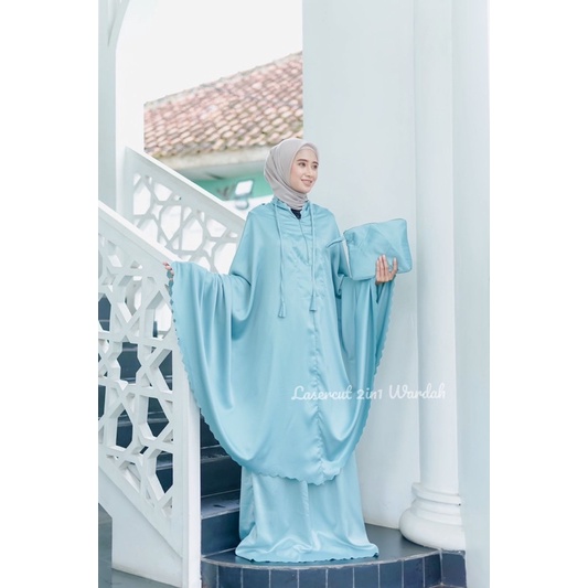 MUKENA 2in1 LASER CUT ERINA / MUKENA DEWASA PREMIUM QUALITY / MUKENA POLOS SATIN SILK PREMIUM