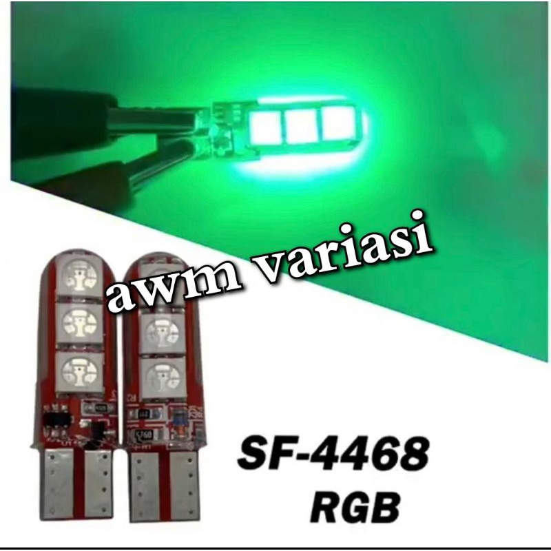 Lampu Sein Sen Colok Flash Jelly LED Warna-Warni Rgb T10 Universal - 1 Pasang