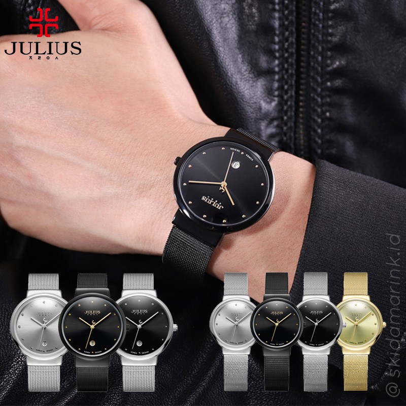 Julius JA-426 / JA426 Jam Tangan Wanita Unisex Korea Original Stainless Steel Silver Gold Black