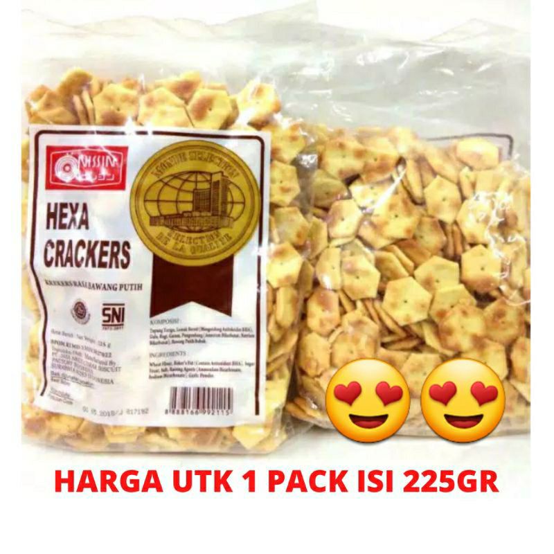 

NISSIN HEXA CRACKERS 225gr rasa bawang putih