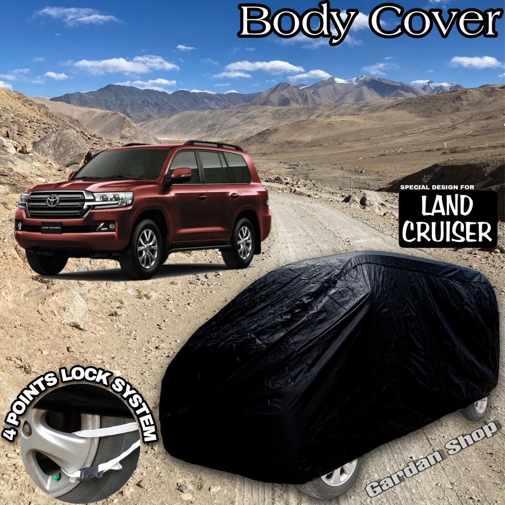 Sarung Mobil LAND CRUISER Hitam POLOS Body Cover Land Cruiser Full Black