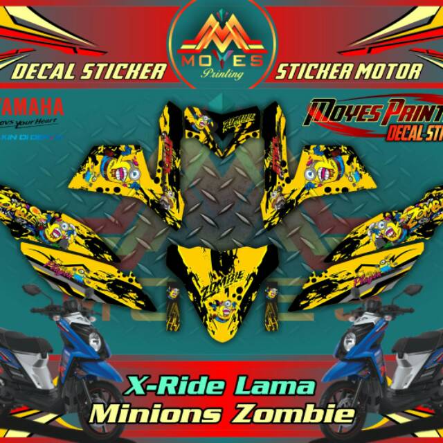 STRIPING DECAL YAMAHA X-ride sticker motor Decal sticker X-ride sticker striping minions Zombi