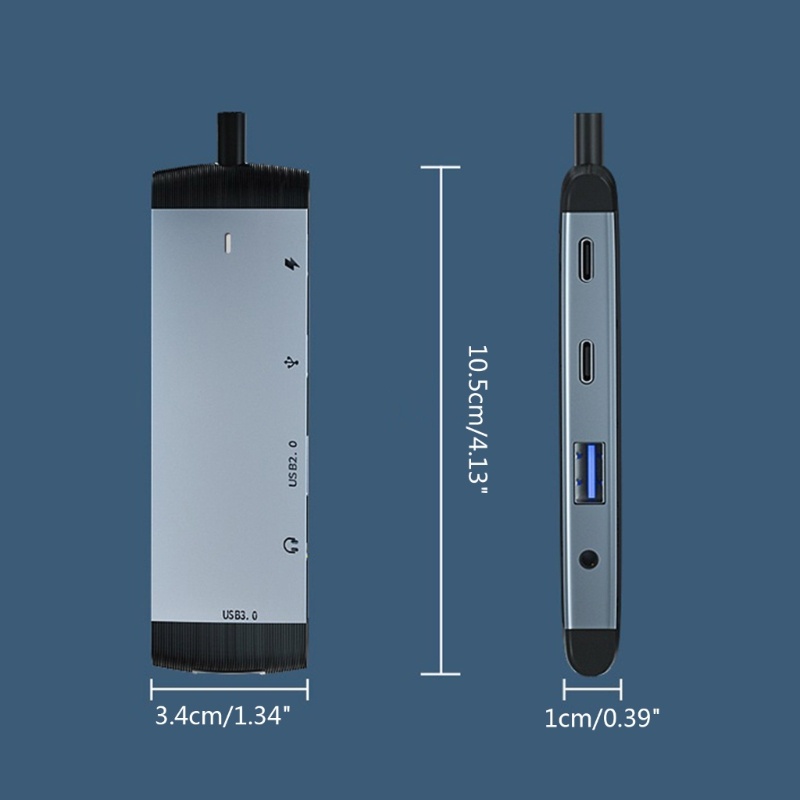 5 in 1 Dock Station USB Tipe C / USB 3.0 / 2.0 / PD 60W / 3.5mm Hub Untuk Laptop