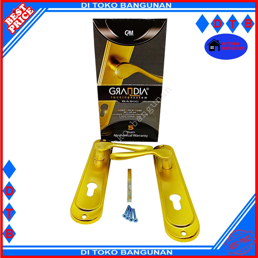 Handle Pegangan Pintu Set 1 Pasang Tarikan Pintu Besar Kunci Pintu Grandia