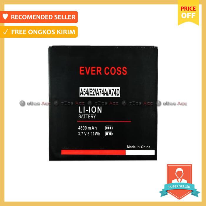 BATERAI EVERCOSS A74A A 74 A DOUBLE POWER BATRE BATRAI HP