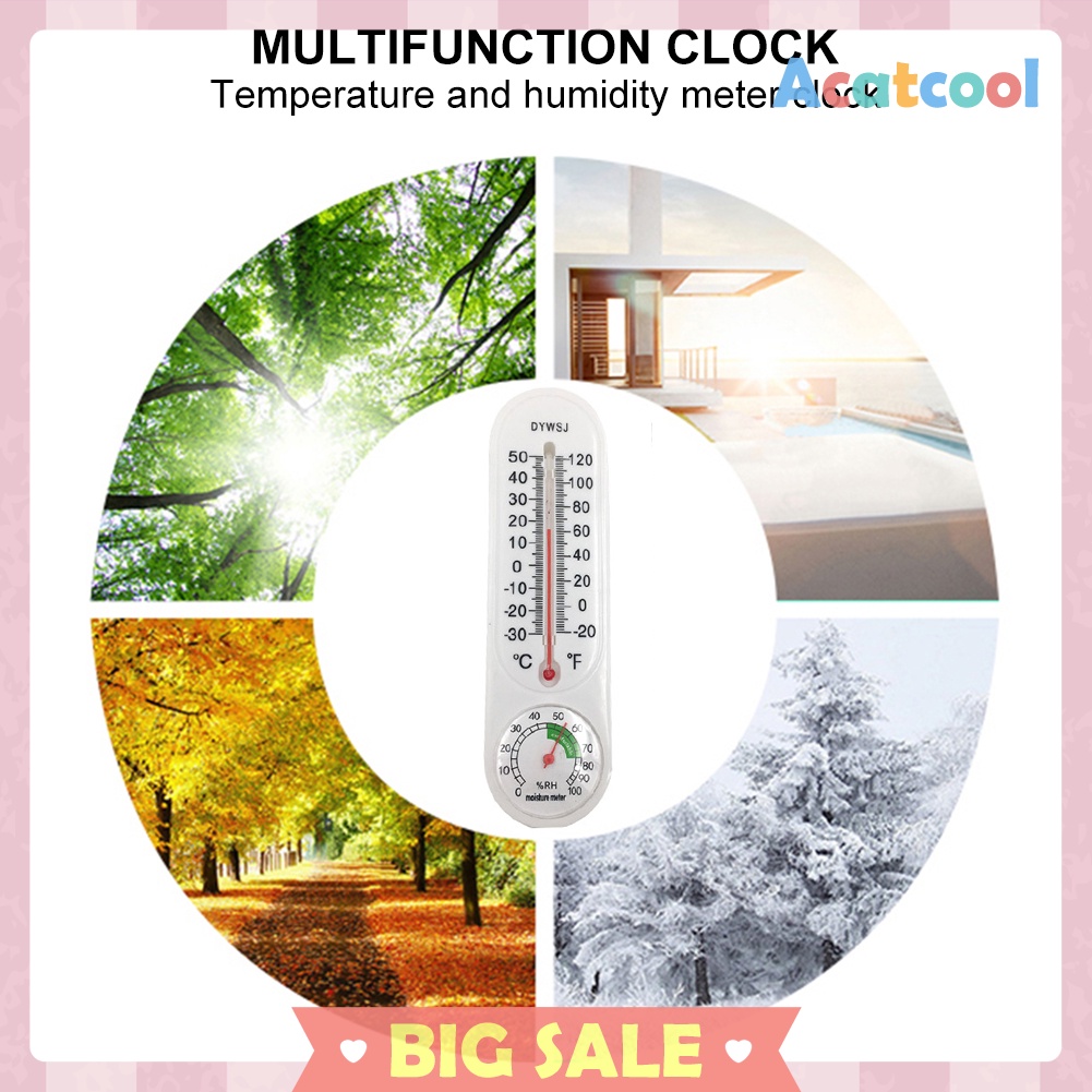 Wall Thermometer Indoor Outdoor Mount Garden Greenhouse Home Humidity Meter