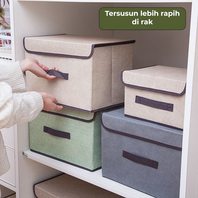 Storage Box Baju 2 In 1 Kotak Penyimpanan Pakaian Mainan Buku Serbaguna