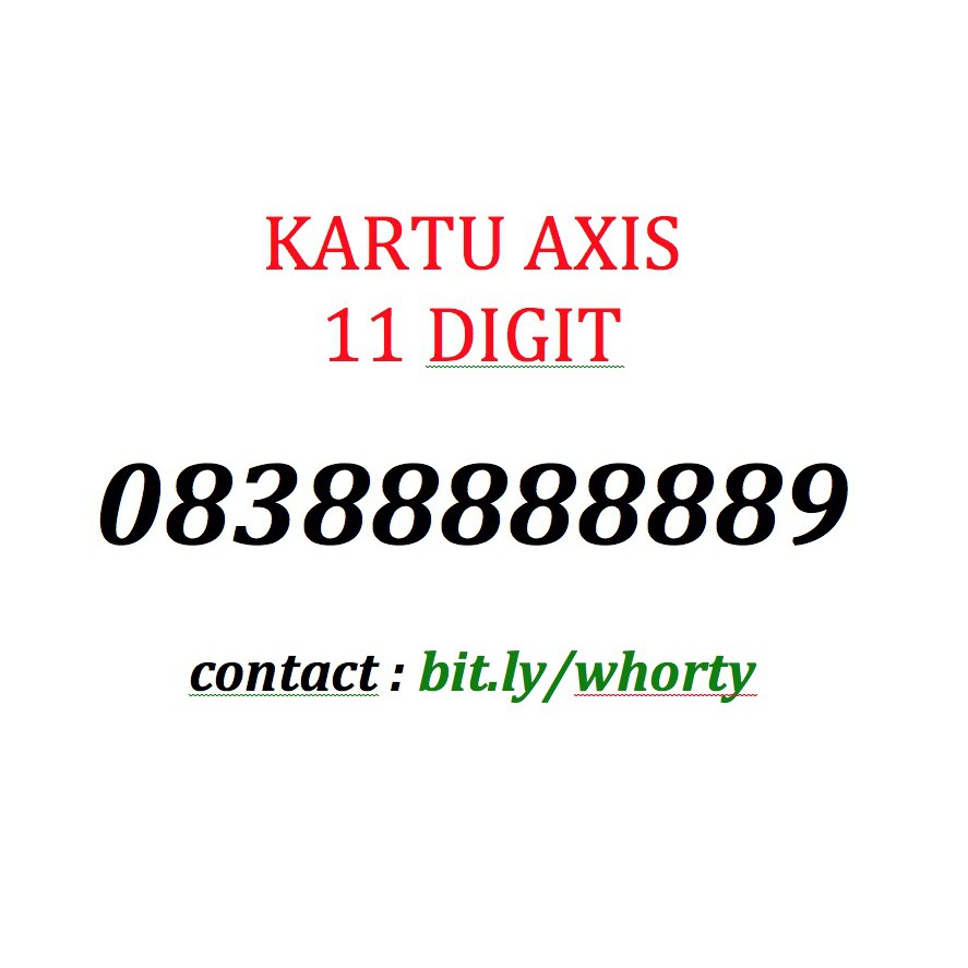 Jual Kartu AXIS Pra Bayar No Cantik 11 Digit 08388888889
